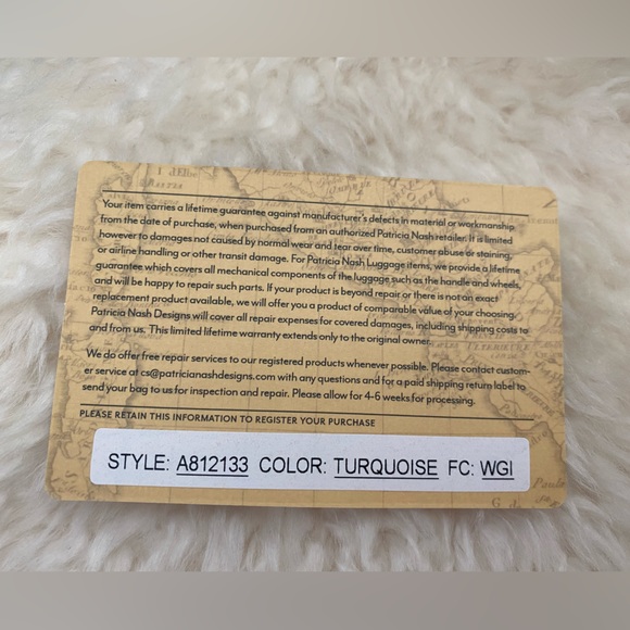 Patricia Nash Tooled Turquoise Genuine Leather Envelope Clutch & Wristlet NEW - Picture 10 of 10